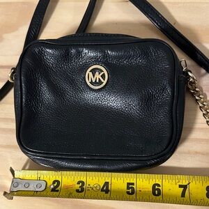 Michael Kors Black Leather Crossbody Bag